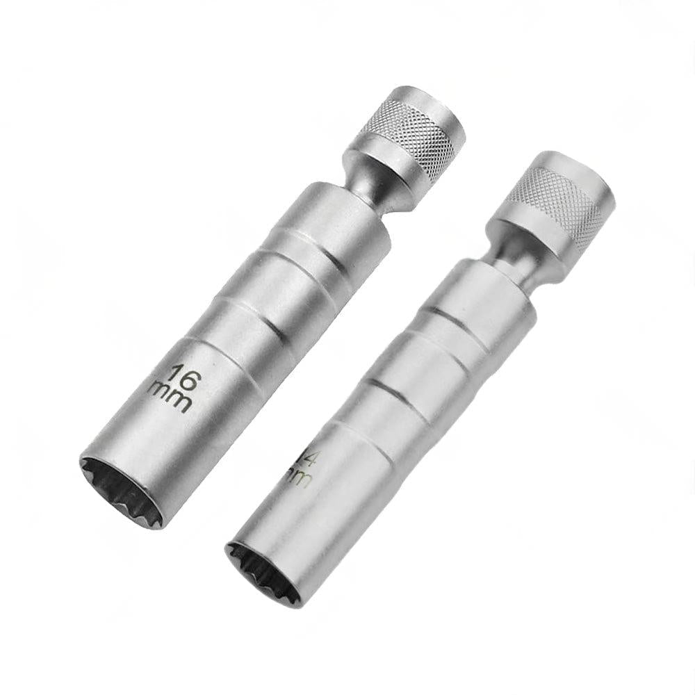 14/16mm Thin Wall Magnetic Swivel Spark Plug Socket 12 Point Removal Tool Suitable For Automotive Engine Maintenance.