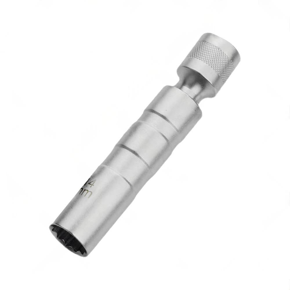 14/16mm Thin Wall Magnetic Swivel Spark Plug Socket 12 Point Removal Tool Suitable For Automotive Engine Maintenance.