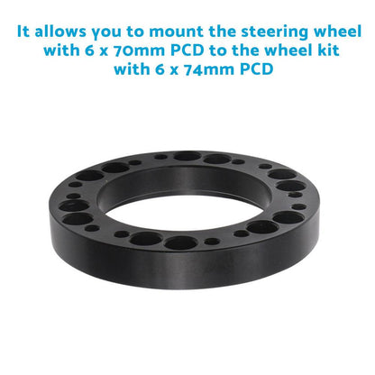 Black Steering Wheel Hub Adapter Spacer Suitable For MOMO to NARDI Quick Release.
