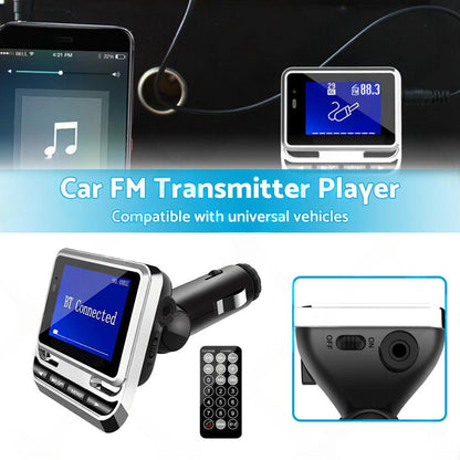 Handsfree Wireless Bluetooth-compatible Car FM Transmitter MP3 Player USB Charge.