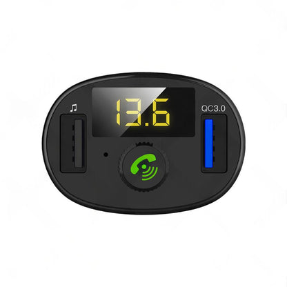 Bluetooth-5. 0 Radio Car Kit Wireless FM Transmitter Dual USB Charger MP3 Player.
