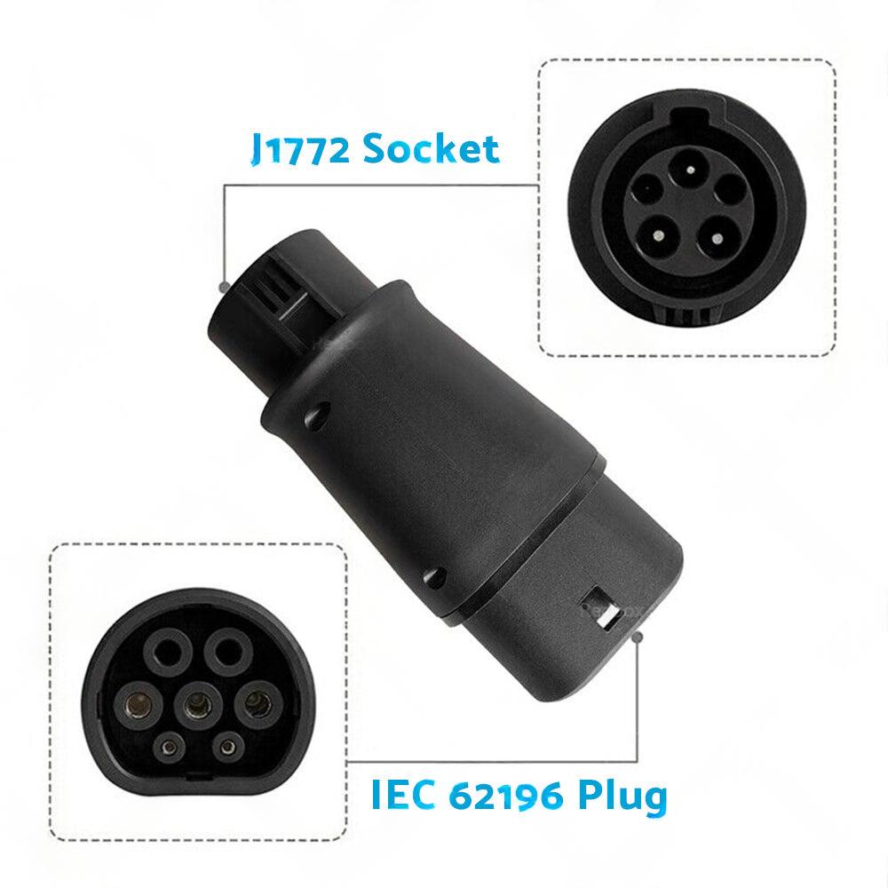 EVSE EV Adaptor 32A J1772 Type 1 to Type 2 Plug EV Adapter, Electric Cars V A3Y2.