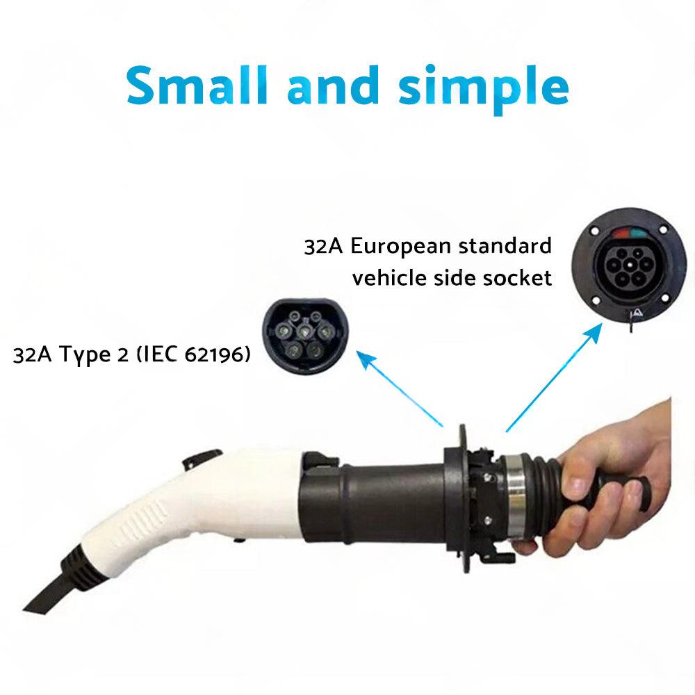 EVSE EV Adaptor 32A J1772 Type 1 to Type 2 Plug EV Adapter, Electric Cars V A3Y2.