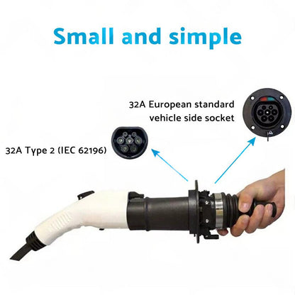 EVSE EV Adaptor 32A J1772 Type 1 to Type 2 Plug EV Adapter, Electric Cars V A3Y2.