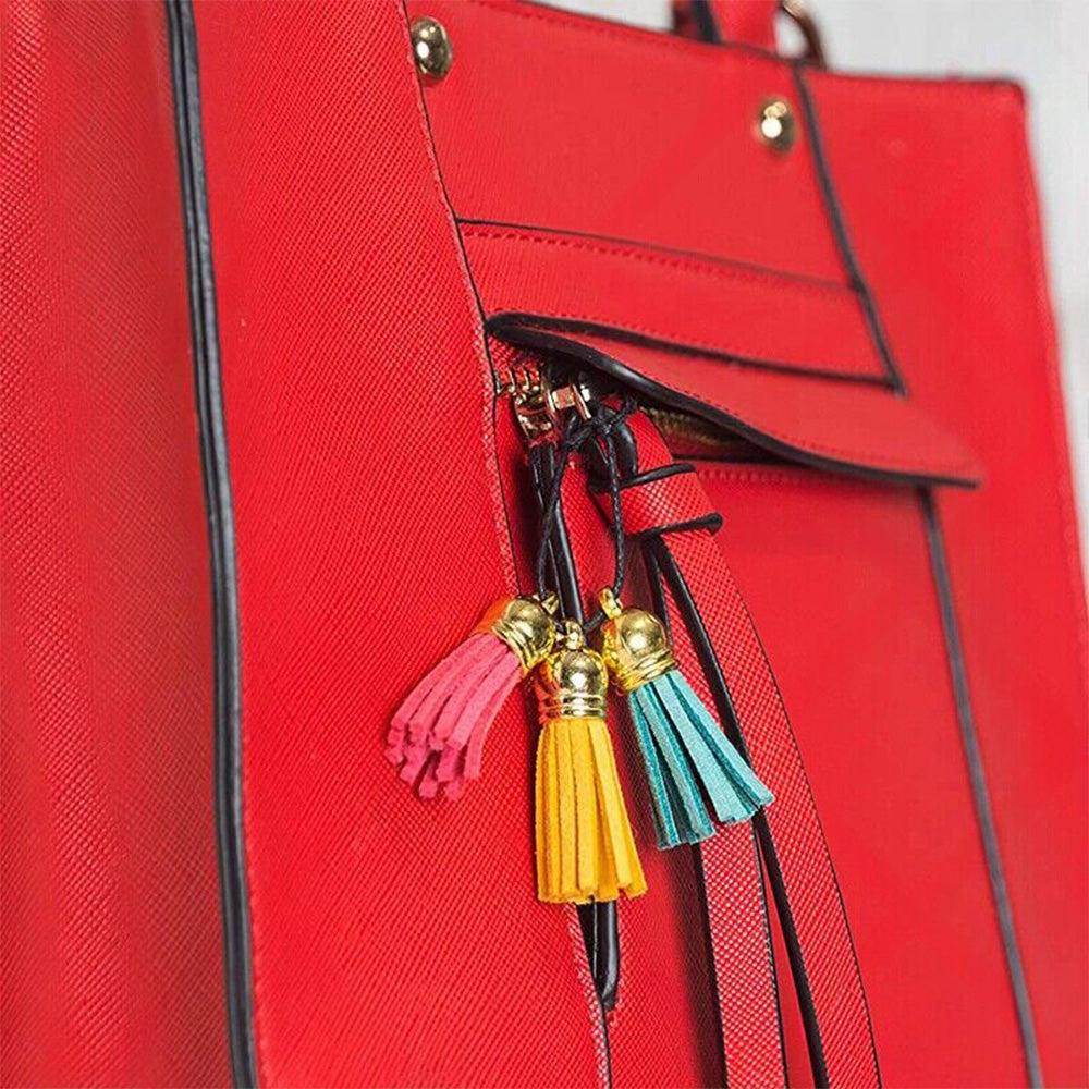 250PCS Keychain Ring Tassels Bulk Colored Leather Tassel Pendants Jewelry DIY.