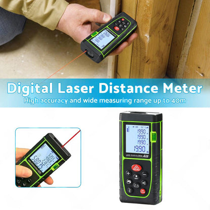 40m Handheld Digital Laser Distance Meter Finder Measure Tape Range Finder Tools.