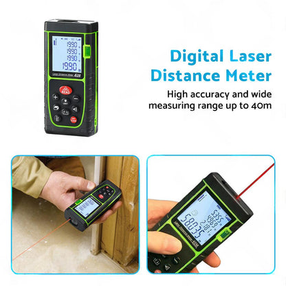 40m Handheld Digital Laser Distance Meter Finder Measure Tape Range Finder Tools.