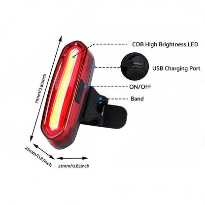 120 Lumens LED Bike Tail Light USB Rechargeable Powerful Bicycle Rear Light.
