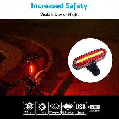 120 Lumens LED Bike Tail Light USB Rechargeable Powerful Bicycle Rear Light.