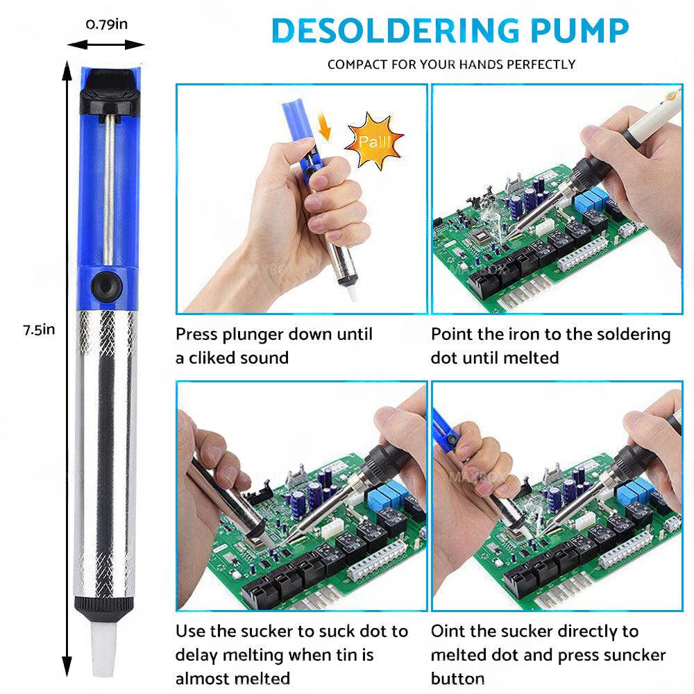 15IN1 Soldering Iron Kit 60W Electronics Welding Tool Adjustable Temperature AU.