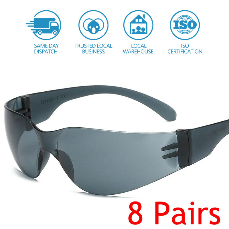 12 Pair Safety Glasses Tinted Hammer Smoke Lens Bulk Work Eye Protect Goggle.