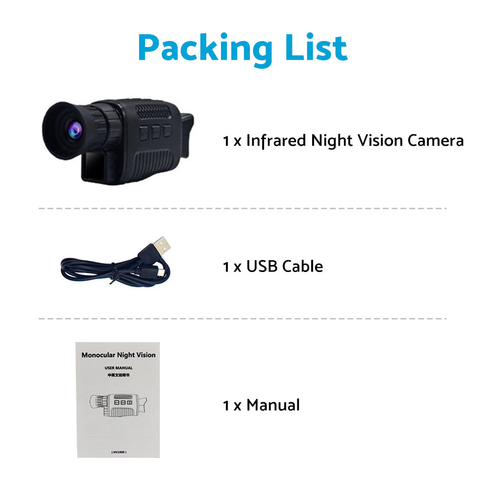IR Night Vision Monocular 5X Zoom Telescope Digital Camera Hunting HD Video 1080.