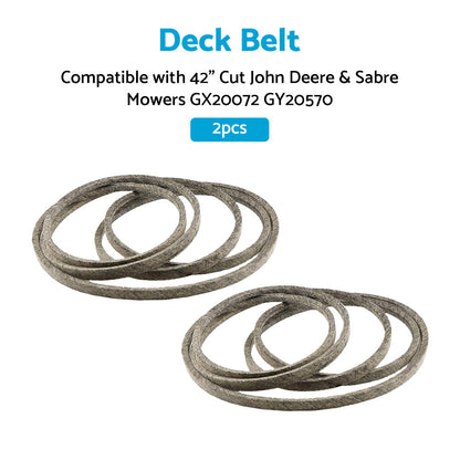 2x Deck Belt Suitable For 42-Inch John Deere & Sabre Mowers GX20072 / GY20570