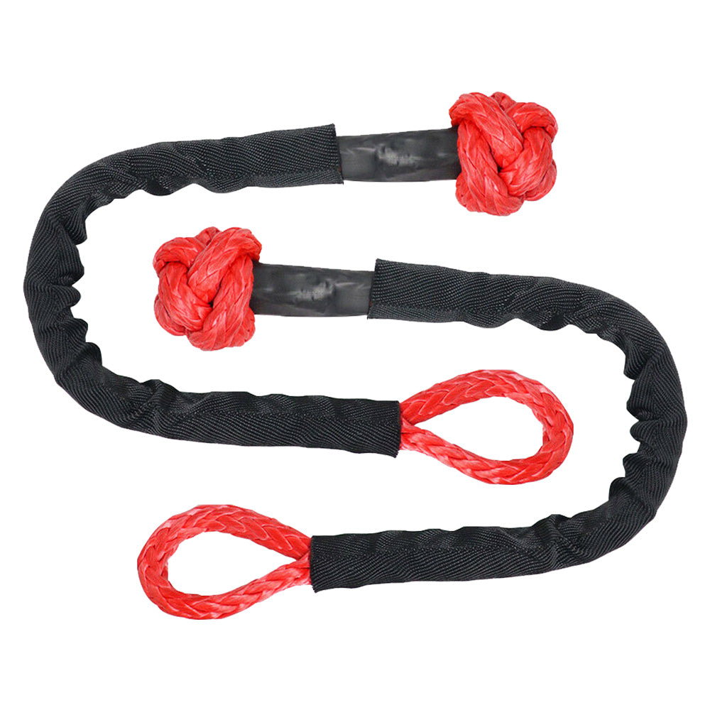 Recovery Pulley Kit Suitable For Winch Ropes 3/8 inch & 1/2 inch Soft Shackle Red & Black.
