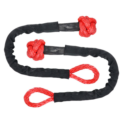 Recovery Pulley Kit Suitable For Winch Ropes 3/8 inch & 1/2 inch Soft Shackle Red & Black.