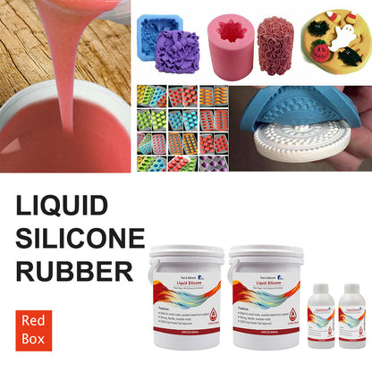 SH25 Liquid Silicone Rubber Mould Making Kit 100:3 Mix - 1Kg 5Kg 10Kg Red.