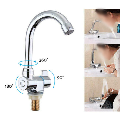 For RV Motorhome Faucet Single Cold Water Tap 360 Degree Rotation 1 or 2in Mounting.