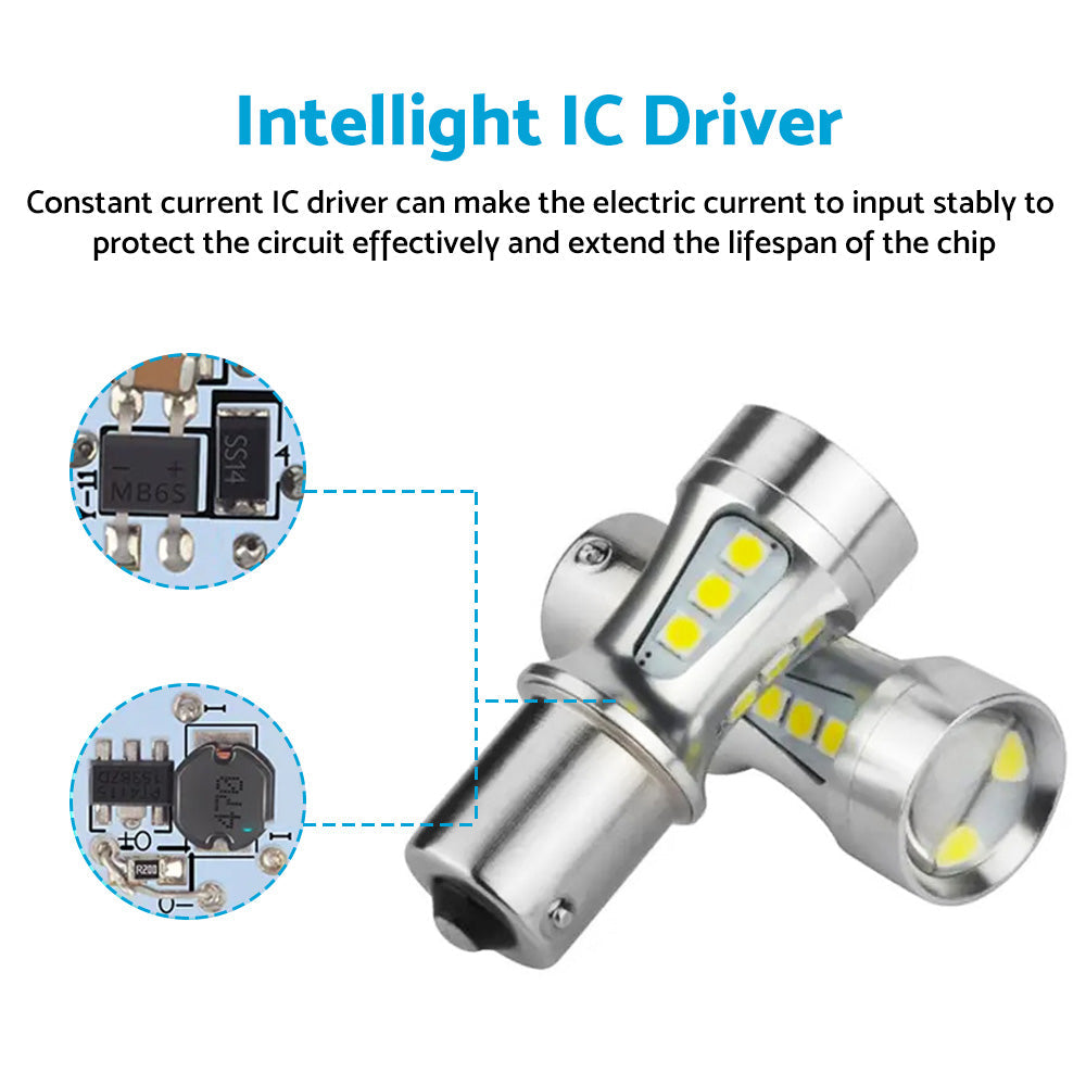 2x LED Reverse Tail Light Bulbs Globe Suitable For Toyota Landcruiser 80 Series.