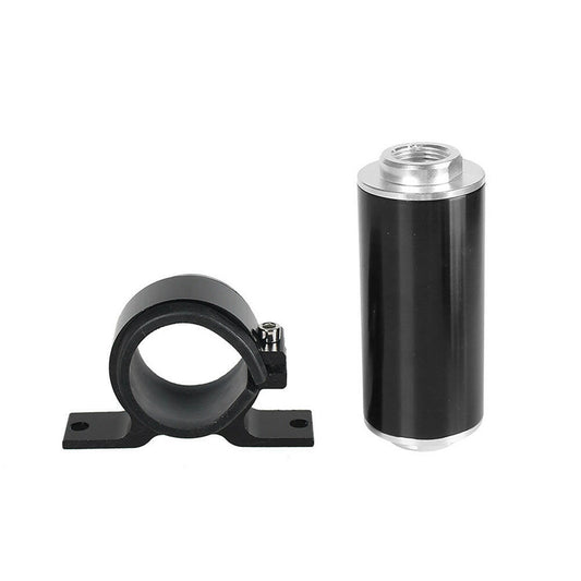 Inline 100 Micron Fuel Filter Bracket 6AN 8AN 10AN Adapter Universal 50mm.