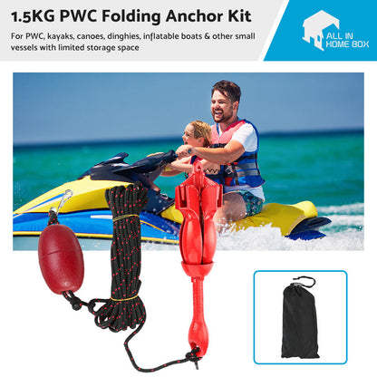 1.5KG Folding Grapnel Anchor Kit Suitable for Kayak Boat Jet Ski Canoe