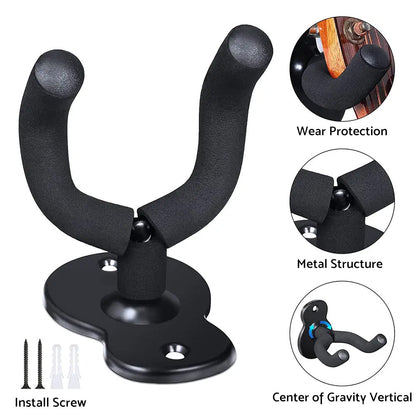 Guitar Hanger Display Wall Mount Holder Hook Rack Bracket Padded Instrument Suitable For All Guitars
