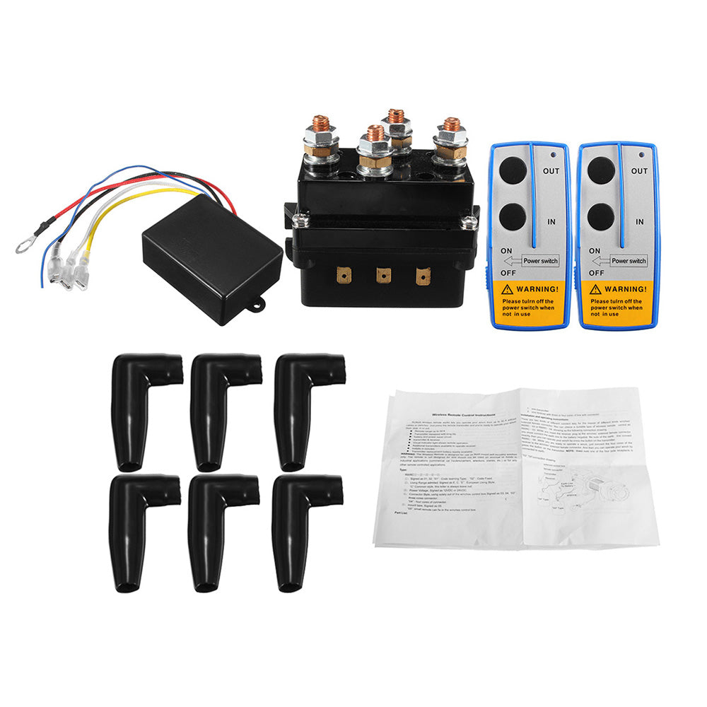 500A 12V Heavy Duty Electric Contactor Winch Solenoid Suitable For 4x4 Recovery with Twin Wireless Remote
