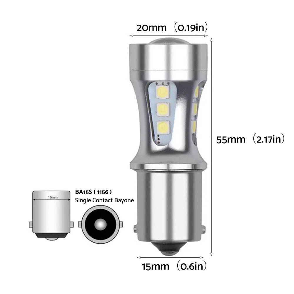 2x LED Reverse Tail Light Bulbs Globe Suitable For Toyota Landcruiser 80 Series.