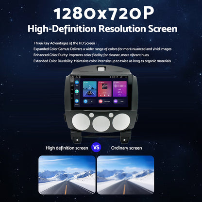 Android 13 Head Unit 9'' Apple CarPlay Bluetooth Suitable for Mazda 2