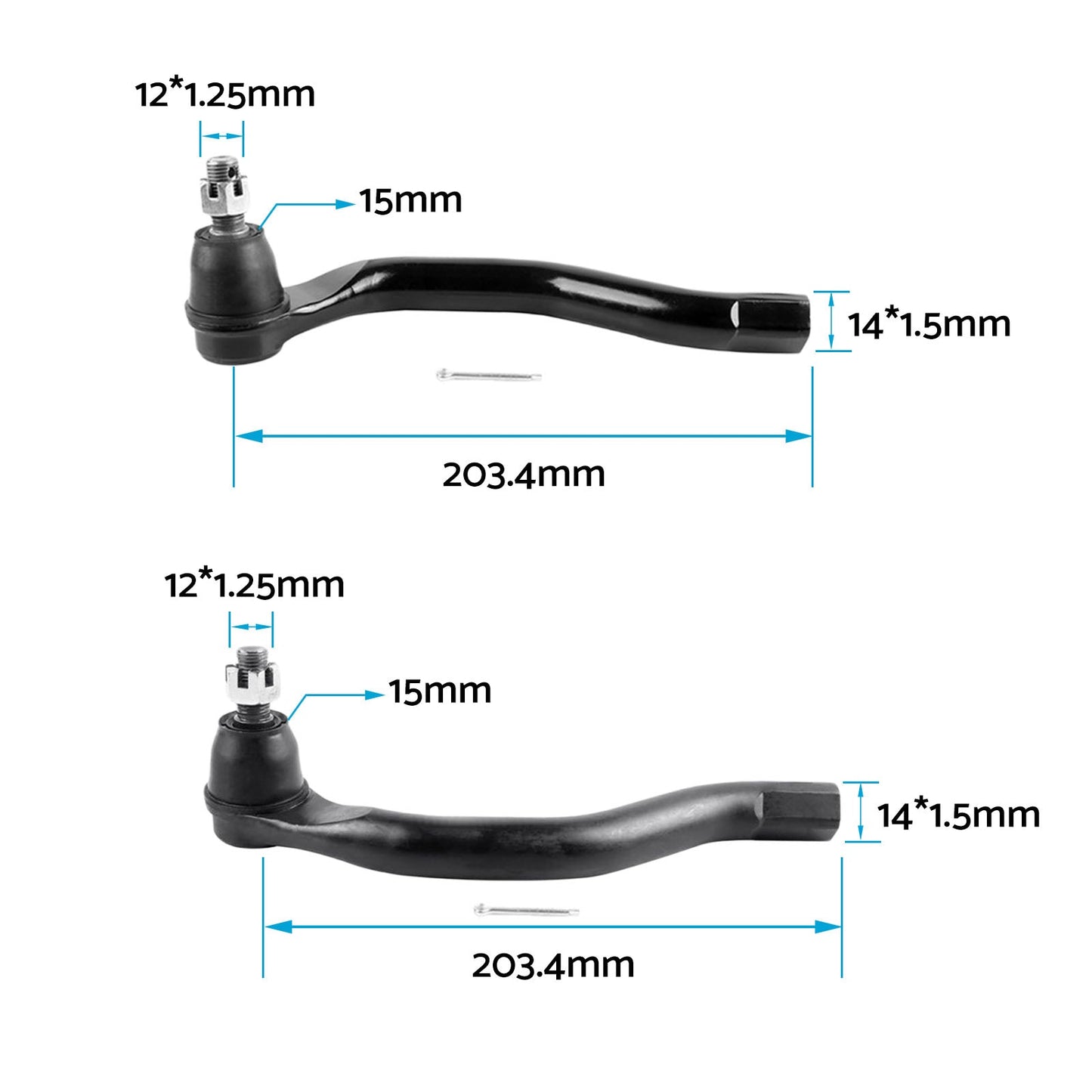 Pair LH+RH Tie Rod Ends Suitable For Honda Civic FD FD1 FD2 FD3 1.3 2006-2012.