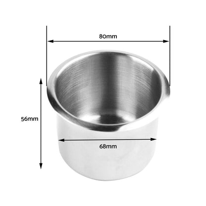 2x Stainless Steel Cup Drink Holder Suitable For Marine, Car, Truck, Camper, RV & Boat