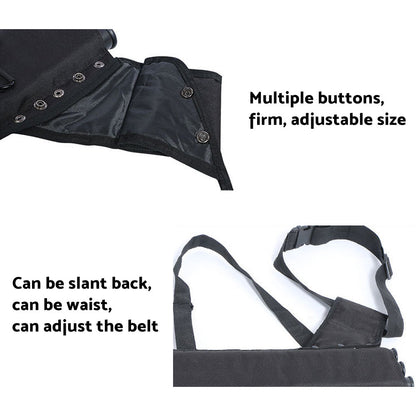 Archery Arrow Quiver Holder 3 Tube Back Waist Shoulder Strap Bag Pouch Hunting.