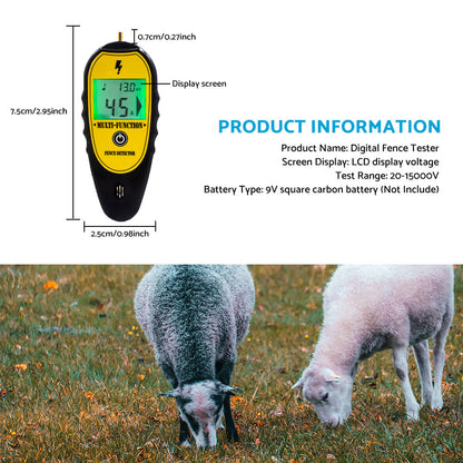 ?15KV Digital Fence Tester Voltmeter Voltage Tester with LCD Display 200V-15000V.