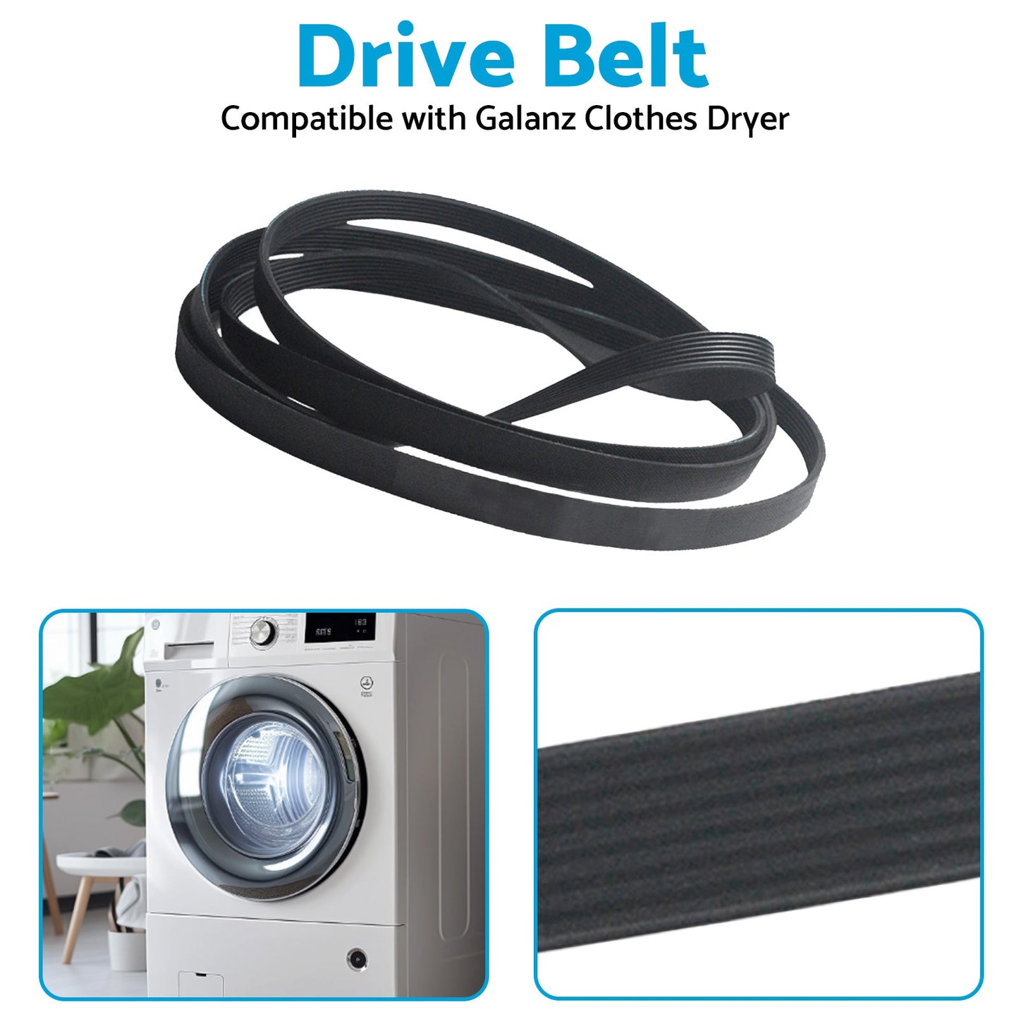 Drive Belt 7PH1915 Suitable for Galanz Clothes Dryer Rubber