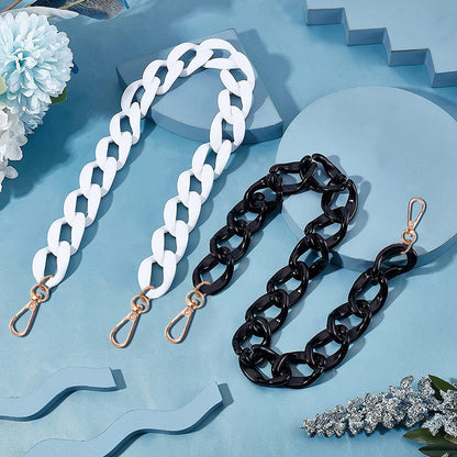 2PCS Resin Purse Chain Handle Acrylic Bag Strap Detachable Purse Clutches Handle.