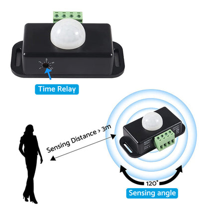 8m Body Infrared PIR Motion Sensor Switch Suitable for 12V 24V LED Light Strip