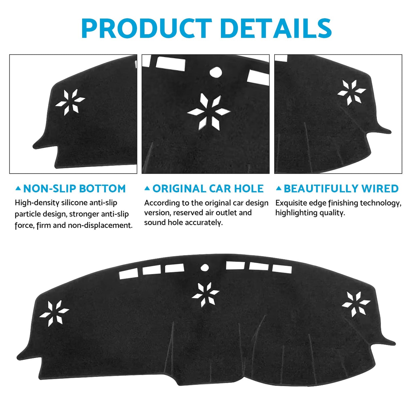 Black Dash Mat Dashboard Cover Suitable For Chrysler 300C LE SRT 2005-2012