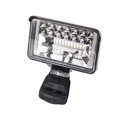 18V 4in LED Work Light Torch Camping Flashlights 2USB Suitablefor Makita Battery.