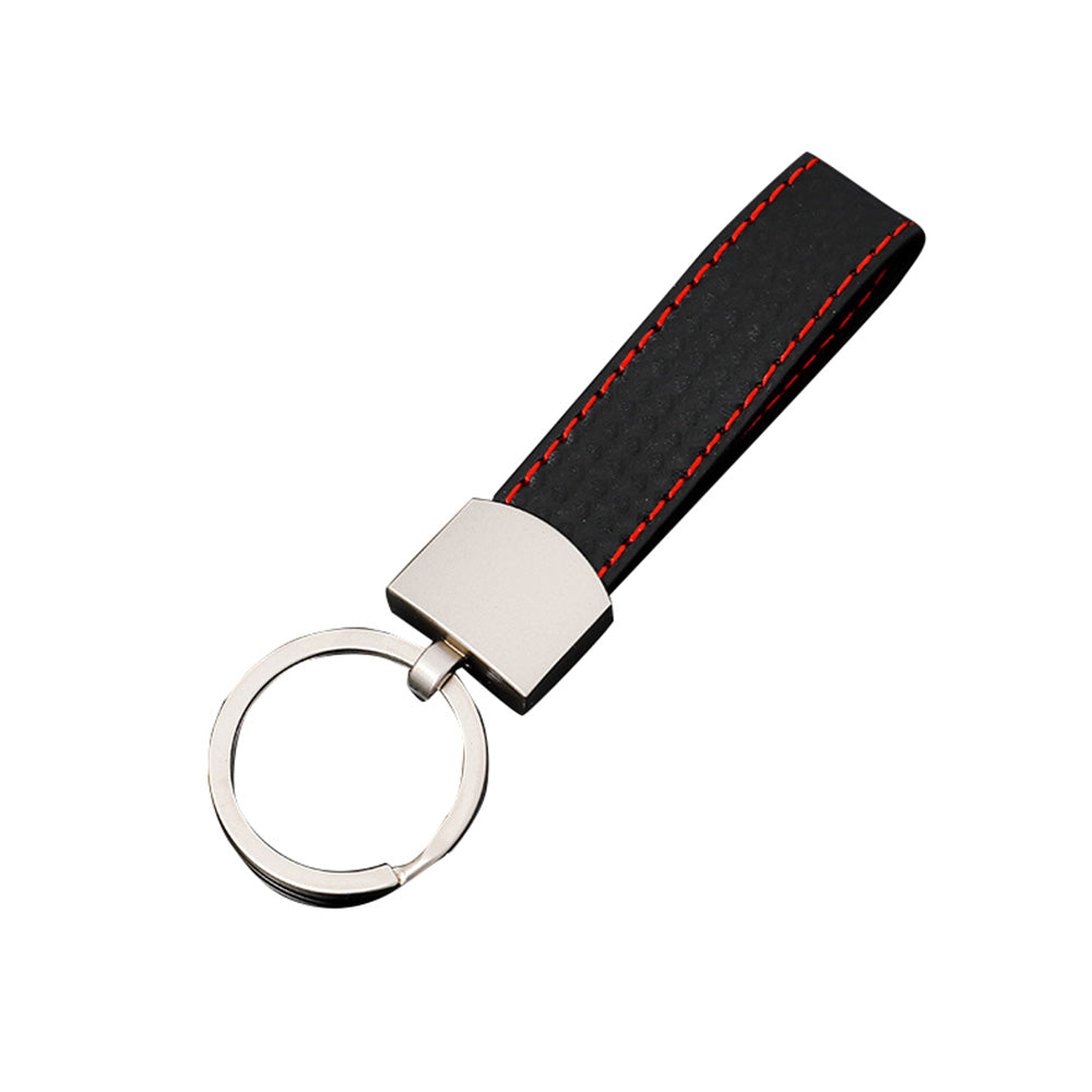 Black Key Ring Keychain With Metal & PU Leather Suitable for Universal Use