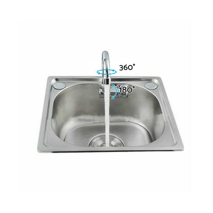 For RV Motorhome Faucet Single Cold Water Tap 360 Degree Rotation 1 or 2in Mounting.