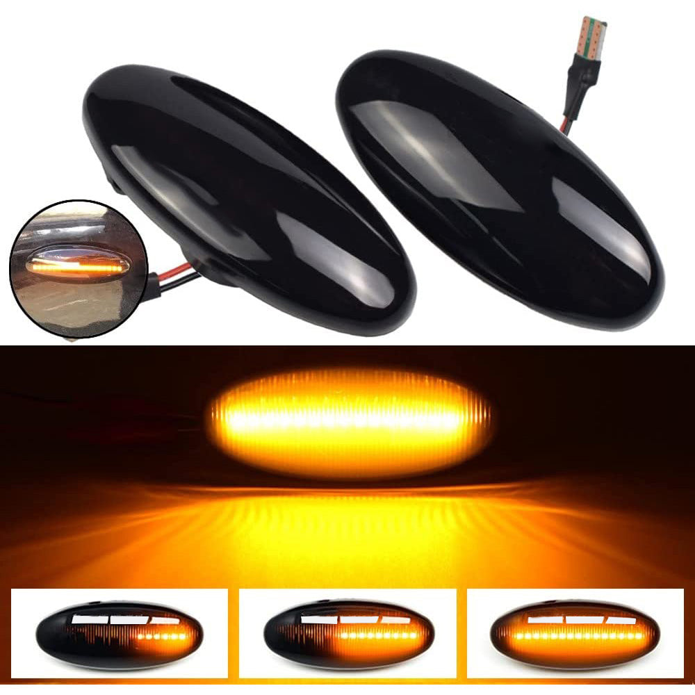 2x Dynamic Side Light Turn Signal Indicator Suitable for Nissan Navara D22