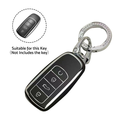 Remote Key Fob Case Cover Black & Silver TPU Suitable For Chery Omoda 5 2022-2025.