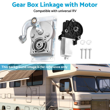 RV Gear Box Linkage with Motor Suitable For Kwikee Electric Steps Replace 366043.