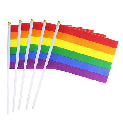 100x Small Rainbow Pride Flags Suitable for Gay, Lesbian & LGBT