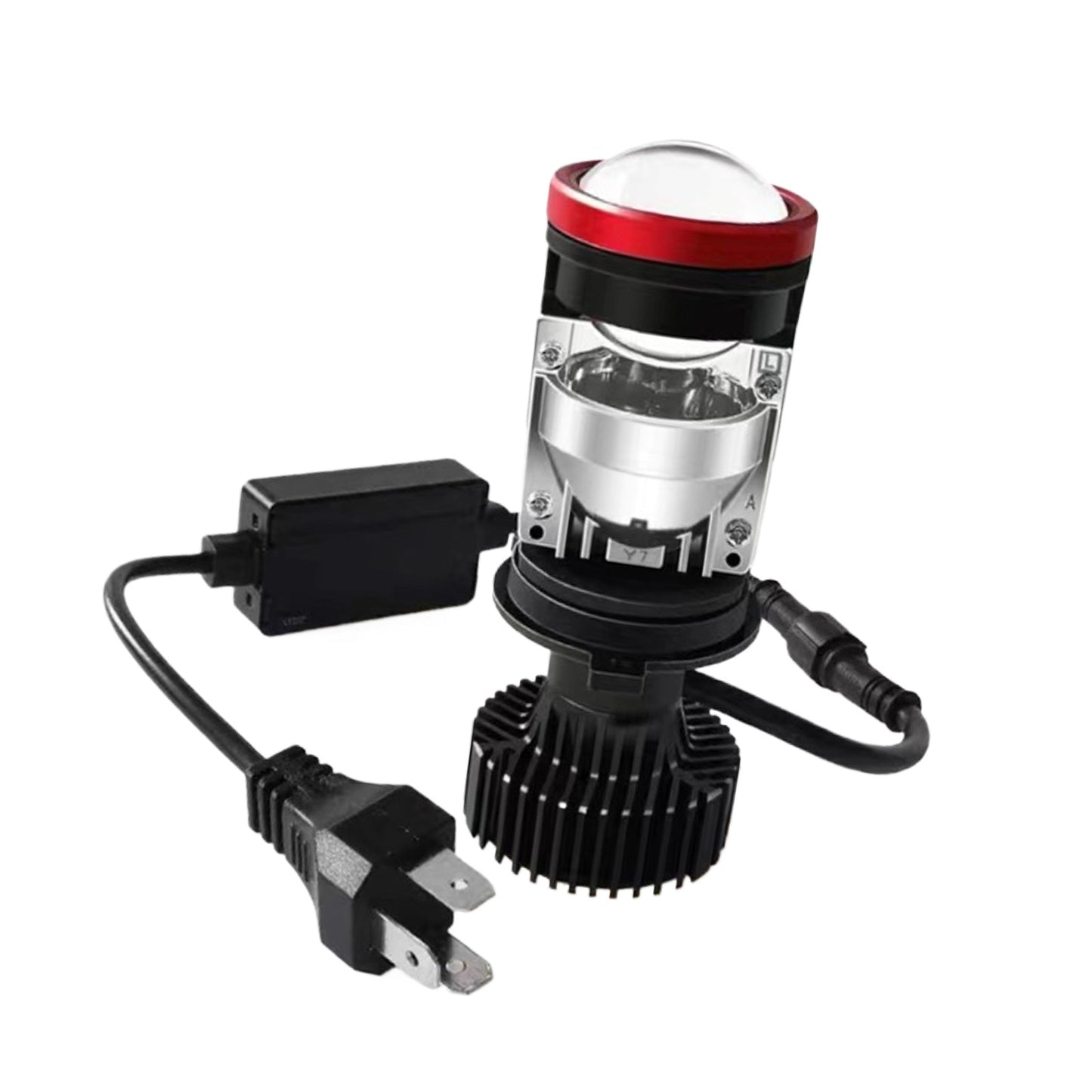 2x H4 Y7D Bi-LED Mini Lens Car Headlight Lamps 6000K Suitable for Universal Vehi