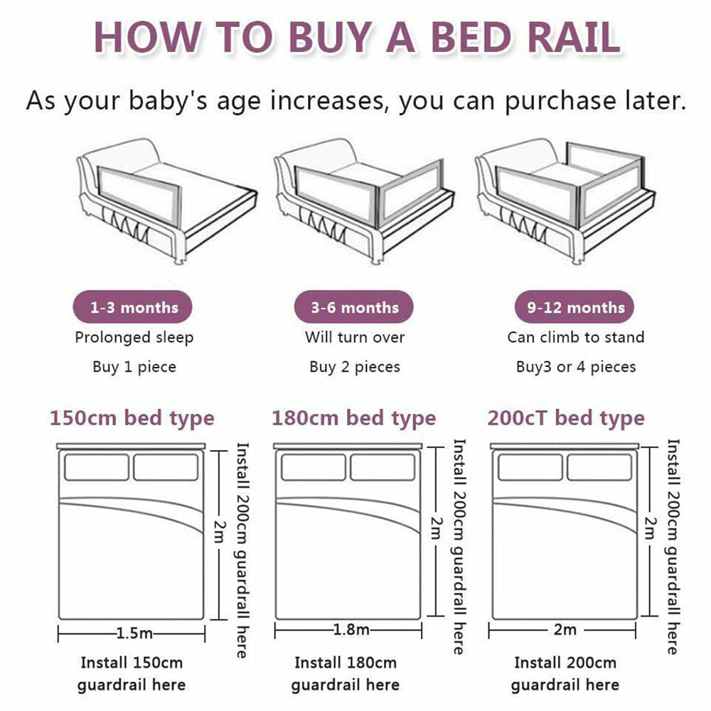 Adjustable Folding Kids Safety Bed Rail/BedRail Cot Guard Protecte Child Toddler.