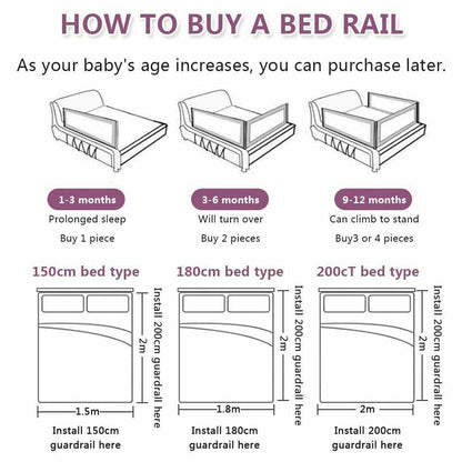 Adjustable Folding Kids Safety Bed Rail/BedRail Cot Guard Protecte Child Toddler.