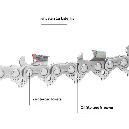 Tungsten Chainsaw Chain 12 Inch 3/8LP 0.043 46DL Suitable for Makita DUC306PT2