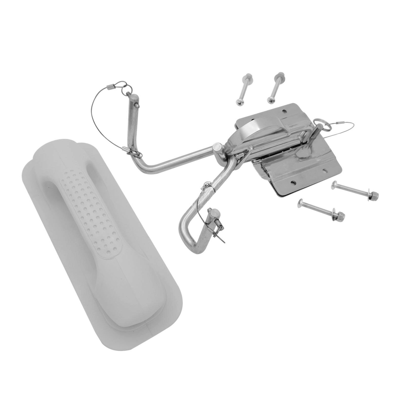 Boat Insta-Lock Snap Quick Davits Set Stainless Steel With Handle Pad.