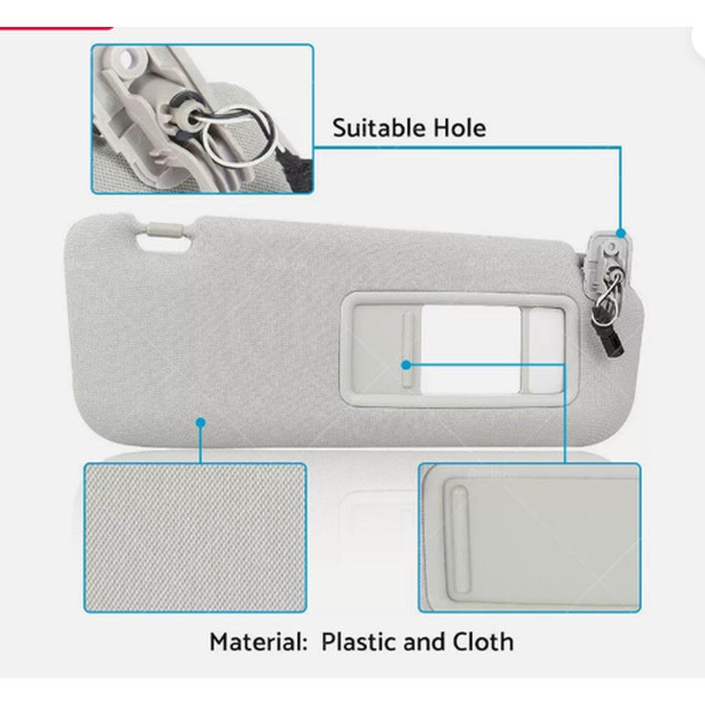 Right Side Sun Visor Sunshade With Mirror Grey Suitable for Mazda CX-9