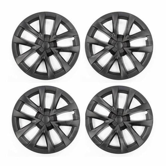 4x Matt Black Wheel Hub Caps Suitable for Tesla Model 3